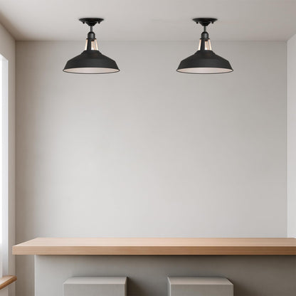 Ceiling Light, Black, E27 Base, 30cm Metal Lamp Shade~4076