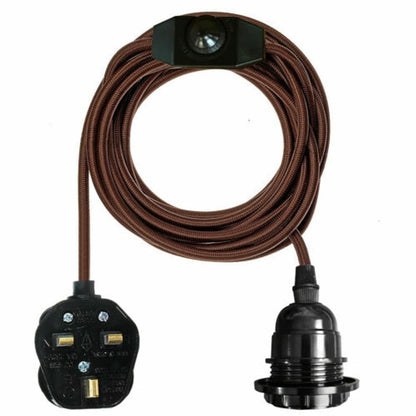 2m Plug in Pendant Light Fabric Cable  E27 Socket~4101