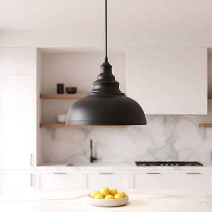Curvy Metal Shade Pendant Light  E27 29cm Metal Shade~4151