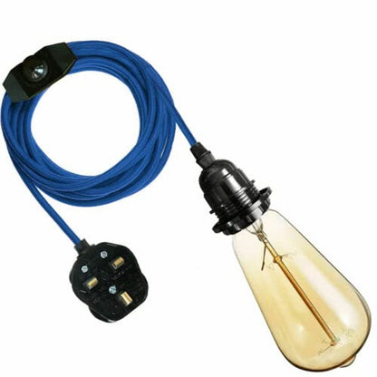 2m Plug in Pendant Light Fabric Cable  E27 Socket~4101