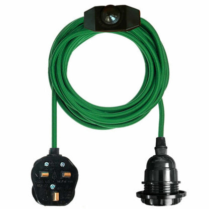 2m Plug in Pendant Light Fabric Cable  E27 Socket~4101