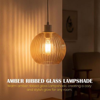 Amber Glass Lamp Shade Pendant Light Replacement~4081