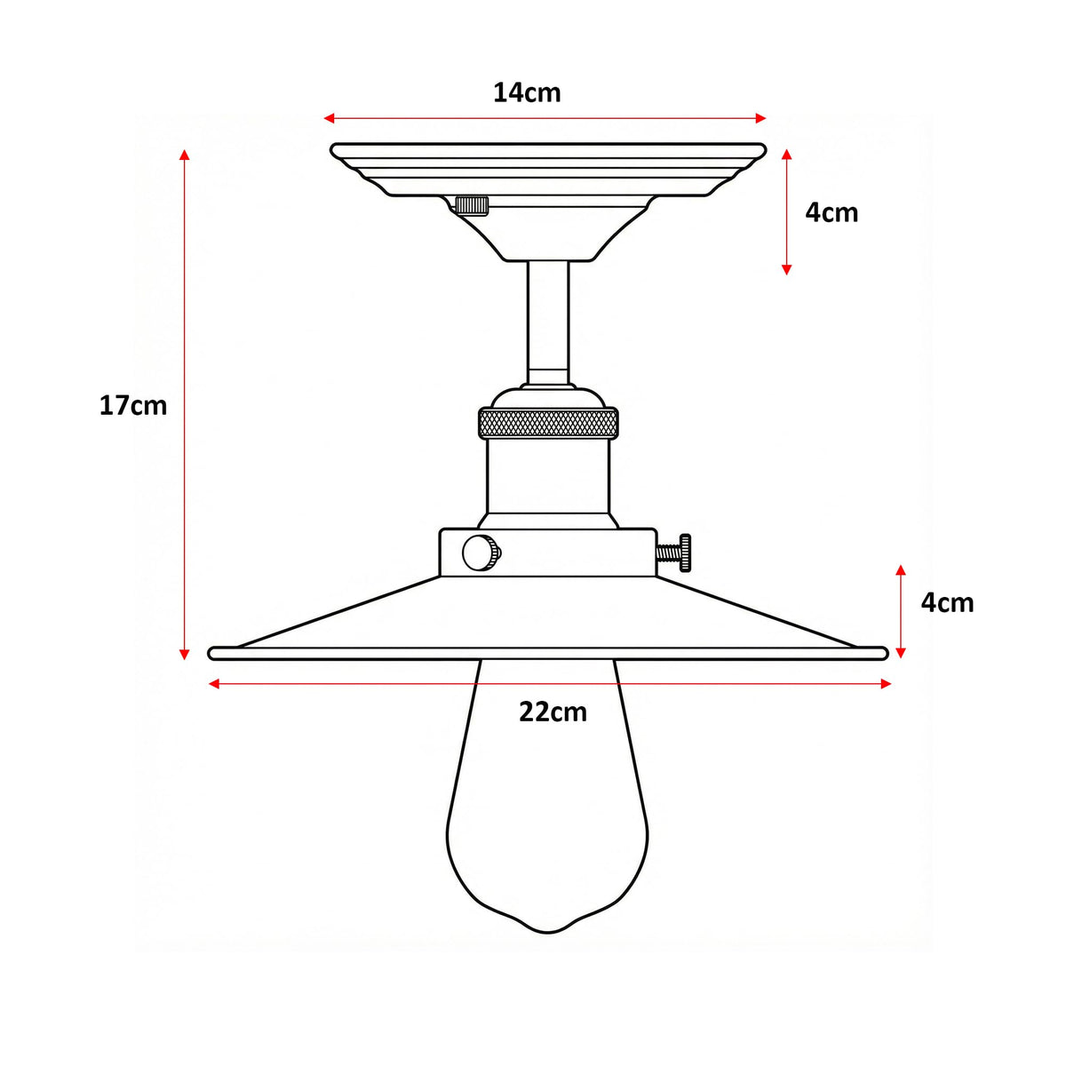 Industrial Semi Flush Mount LED Ceiling Light~4047