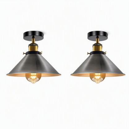 2 Pack 22cm Cone Ceiling Light E27 Semi Flush ~4106