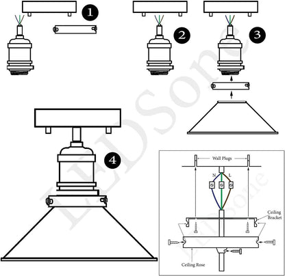 green brass cone ceiling light