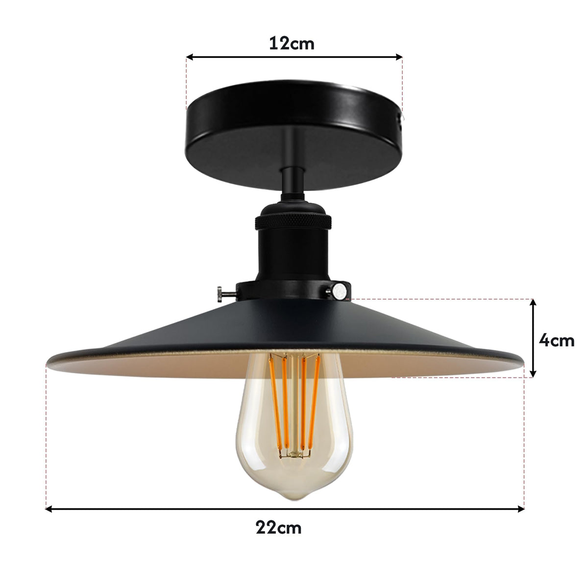 Vintage E27 Semi Flush Mount Ceiling Lights ~ 4040
