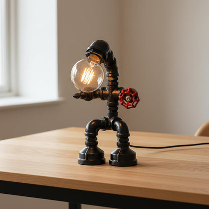 water pipe lamp retro table