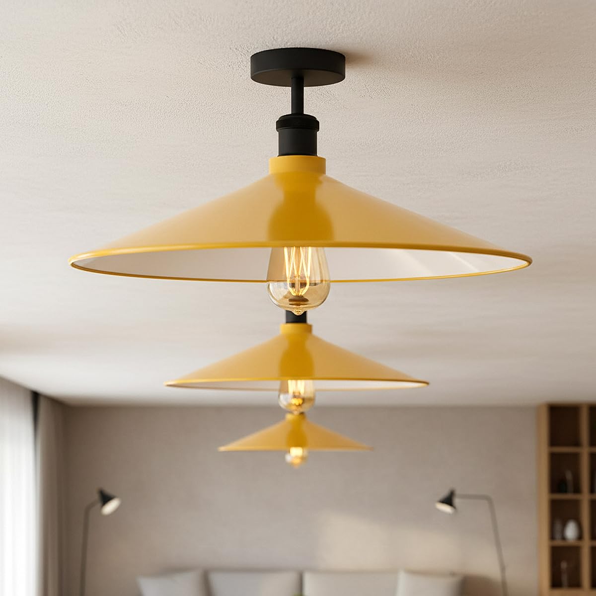 2 Pack Modern Flush Mount Ceiling Light Fixture~4091