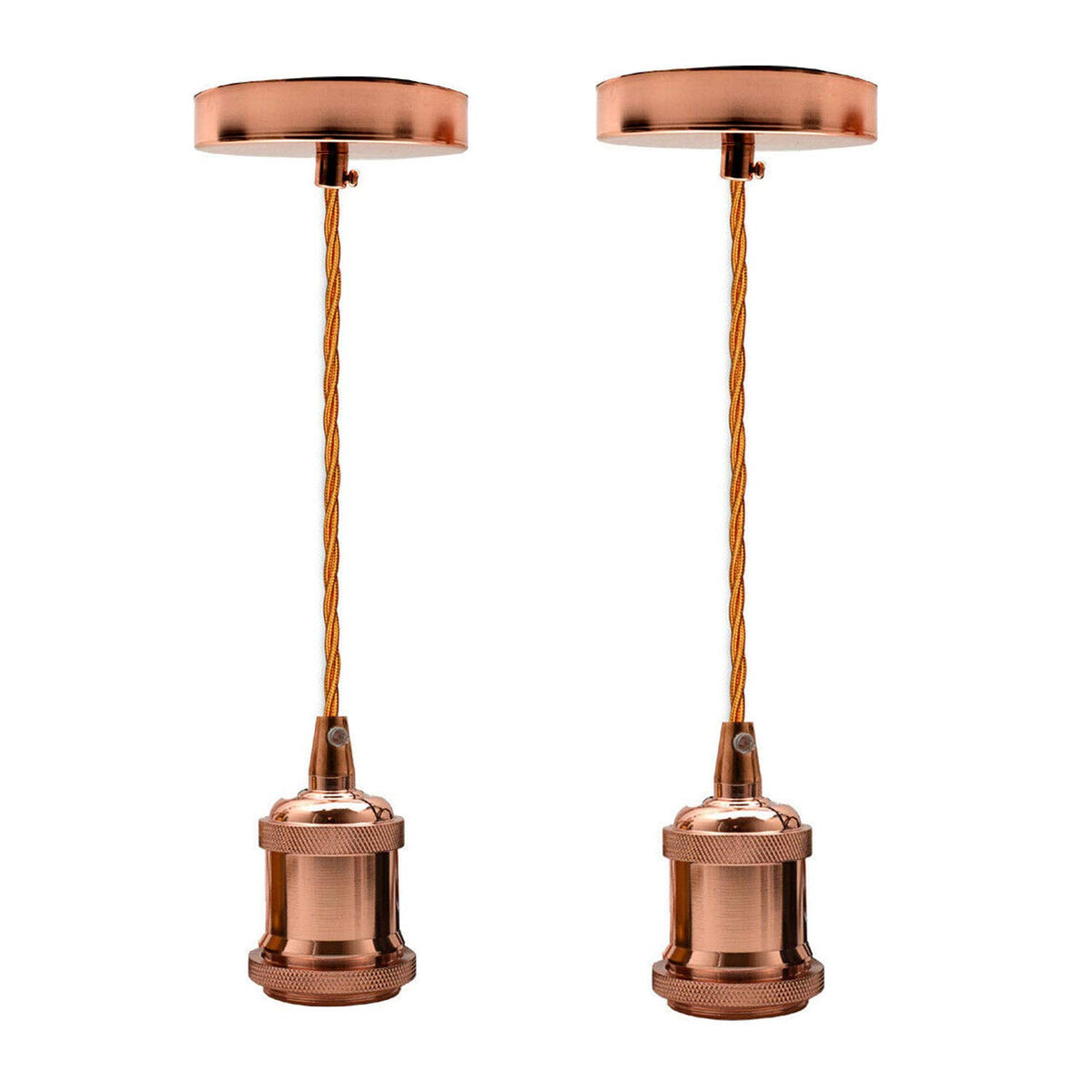 2 Pack E27 Pendant Light 1m Twisted Cable~4139