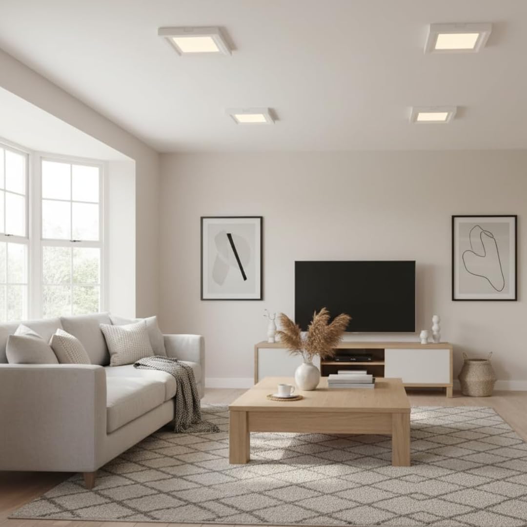 Vintage 5W Square LED Ceiling Light, 6000K, Waterproof, 550lm~4216