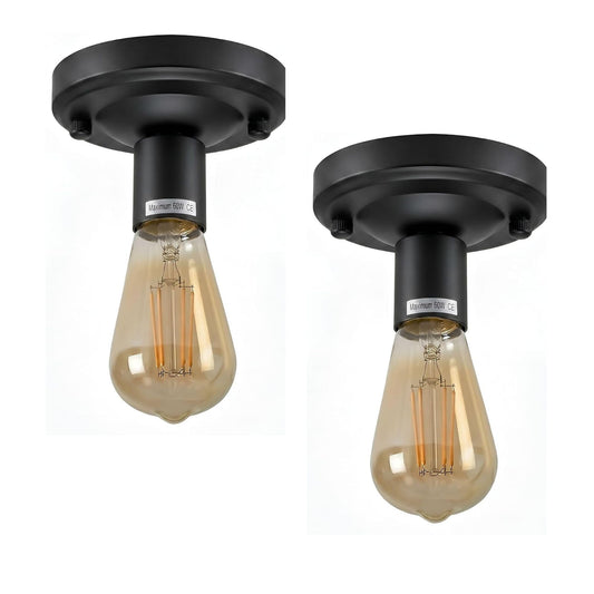 2 Pack Vintage Ceiling Lamp E27 Flush Mount Light Fixture~4085