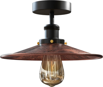 Industrial E27 Semi Flush Mount Ceiling Light~4041