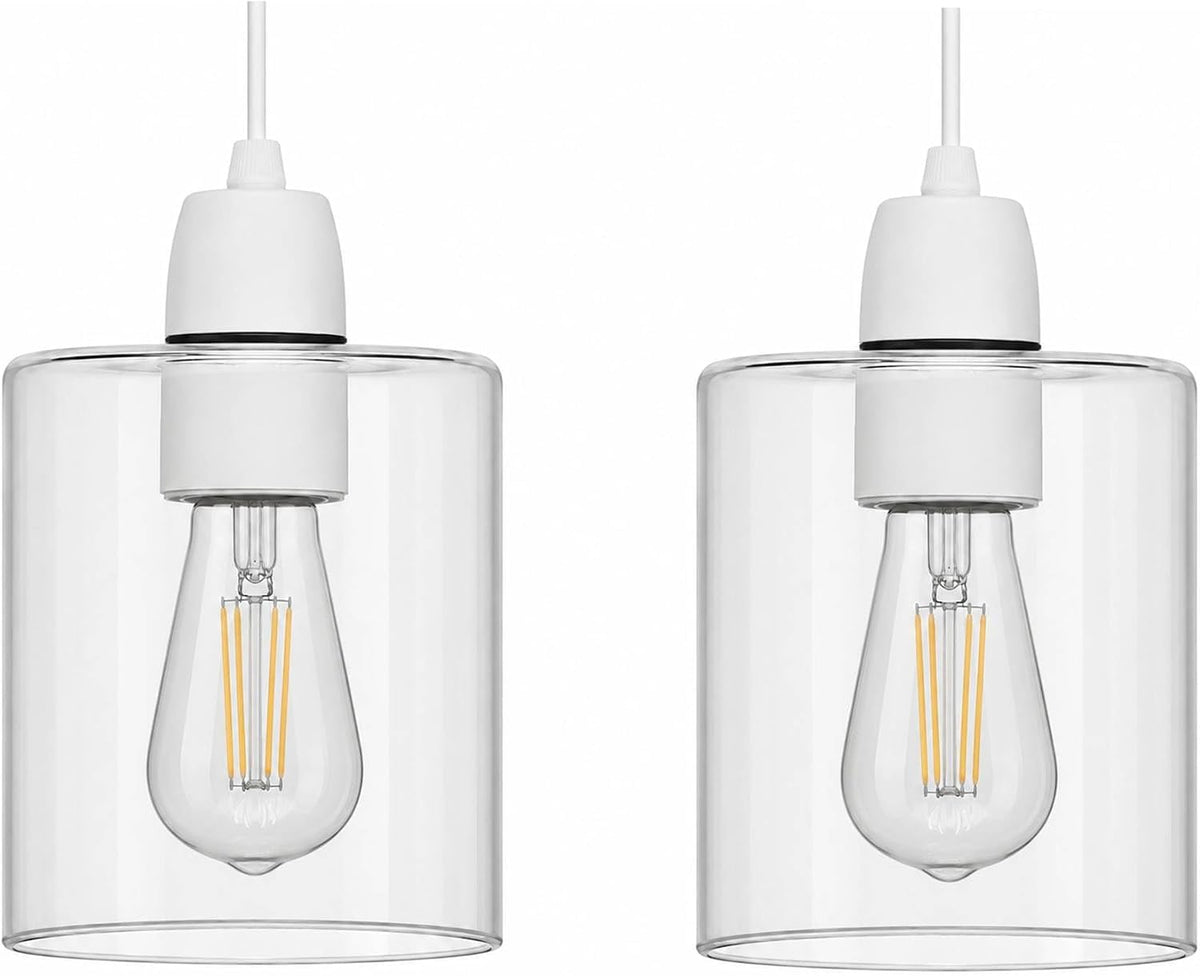2Pack Glass Lamp Shade E27 Easy Fit Ceiling Pendant~4111