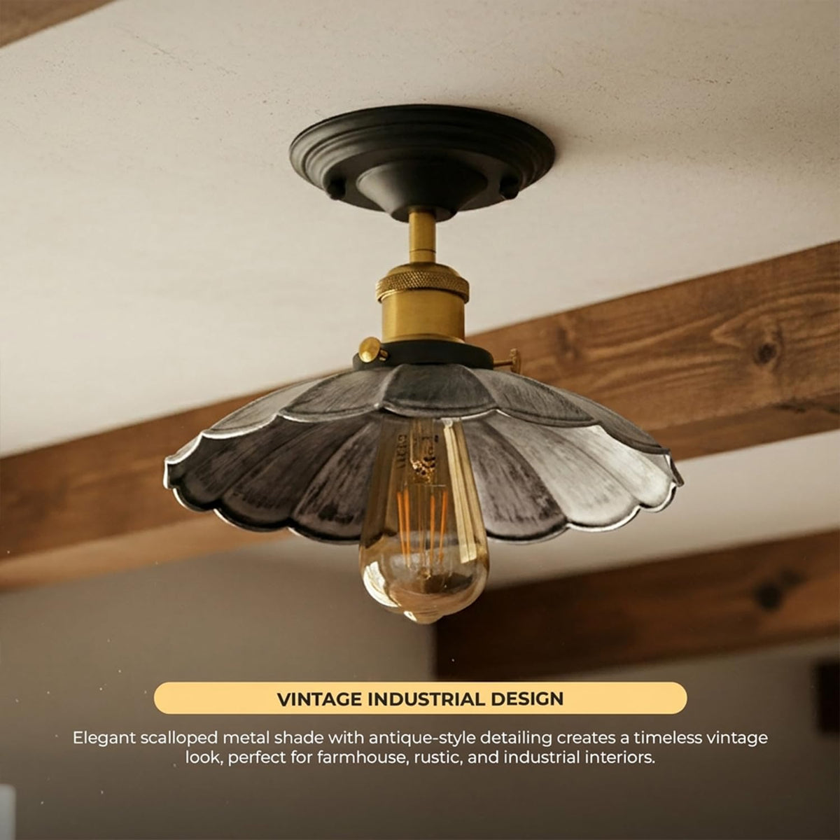 Industrial Semi Flush Mount E27 Ceiling mount Fitting~4039