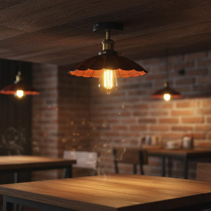 Industrial Semi Flush Light E27 Ceiling Lamp Fixture~4124