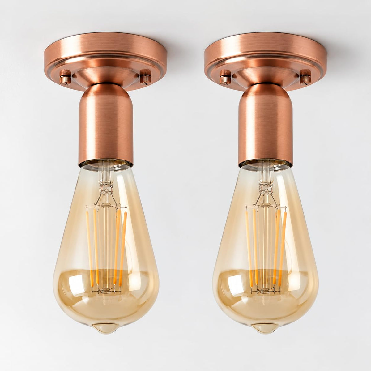2 Pack Vintage Ceiling Lamp E27 Flush Mount Light Fixture~4085
