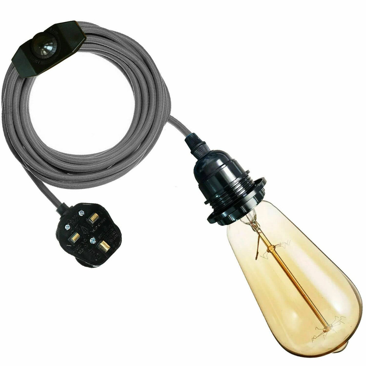 Industrial hanging 4m Plug in Pendant Light Fit~4065