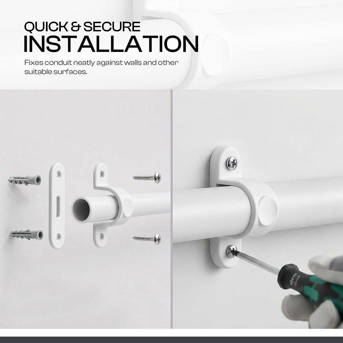 20mm white PVC conduit saddle