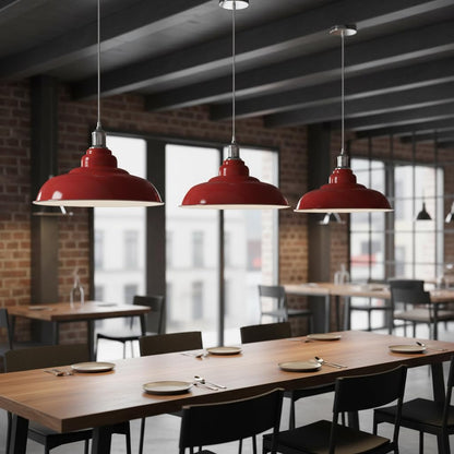 Semi Curvy Pendant Light Retro  E27 32cm Metal Shade~4138