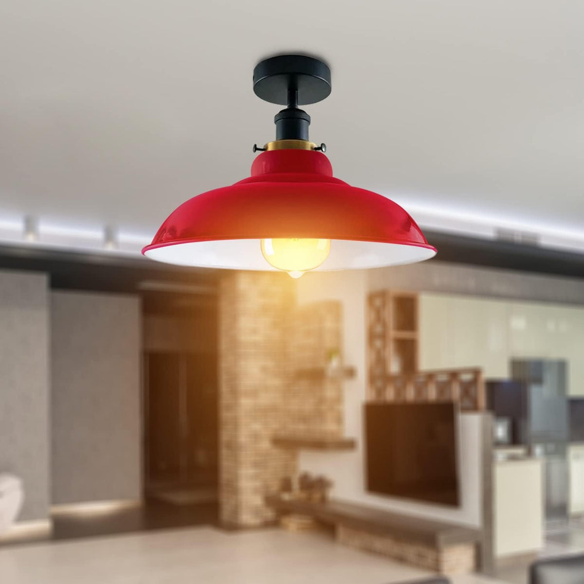 Flush Mount Ceiling Light Metal 32cm Light Shade~4125