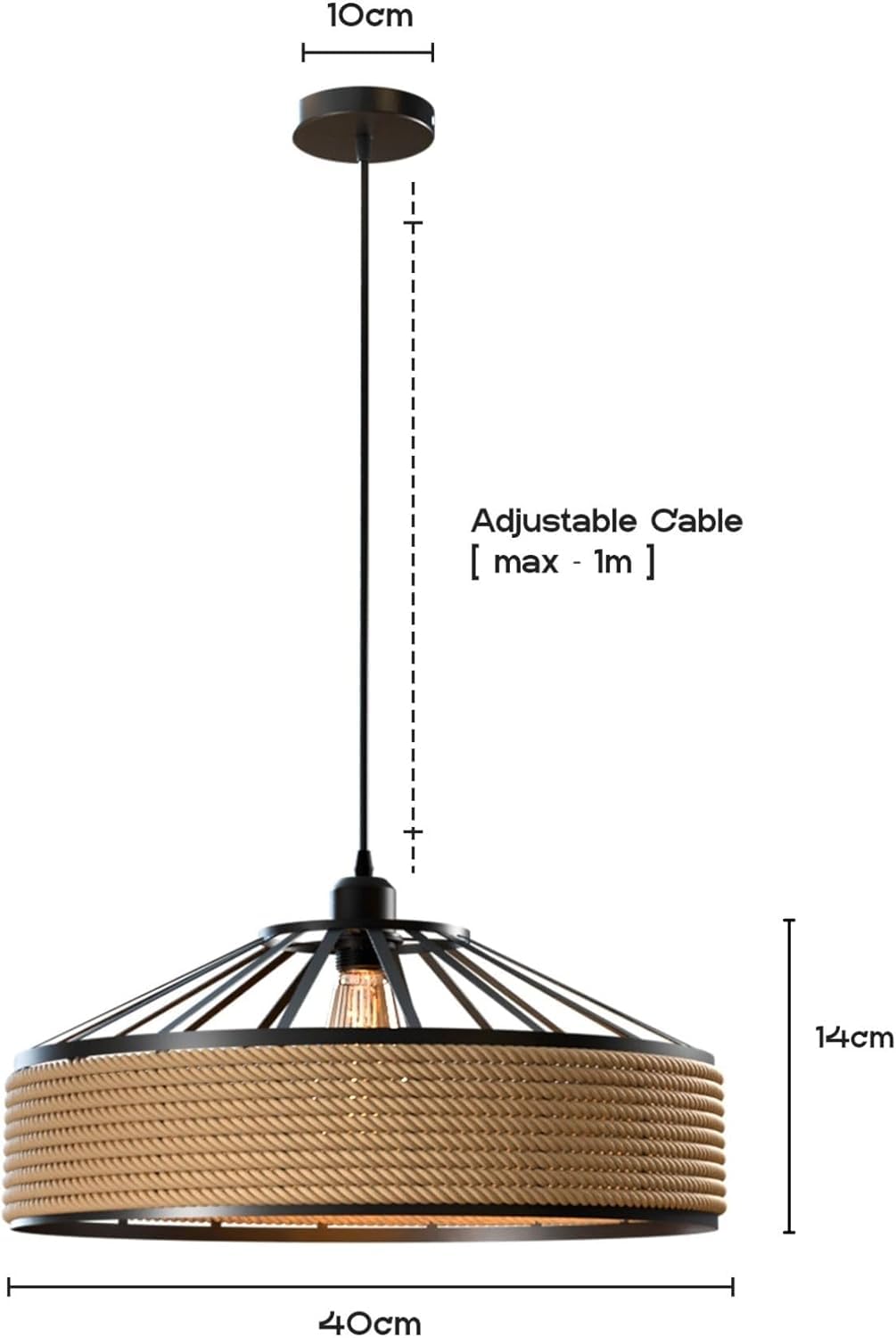industrial hemp rope pendant