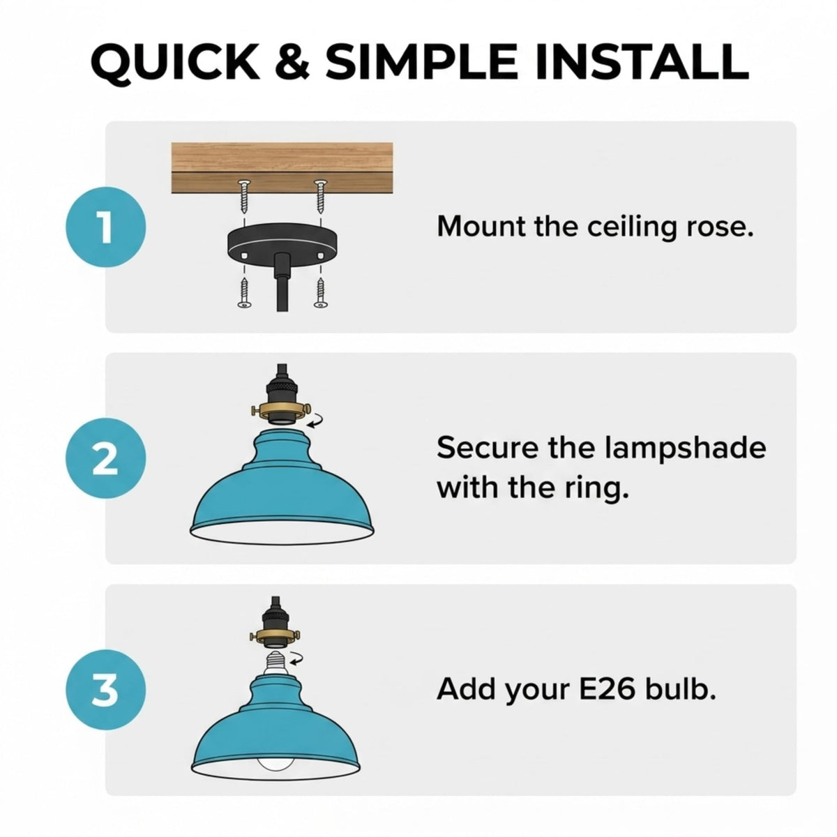 Curvy Metal Shade Ceiling Light, Semi Flush Mount Fixture, E26 Black Holder