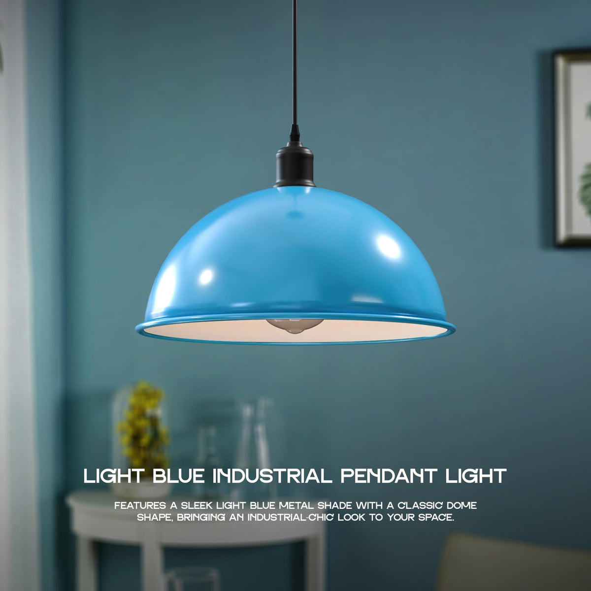Vintage Large Industrial E27 Pendant Metal Ceiling Light Dome Shade ~3556