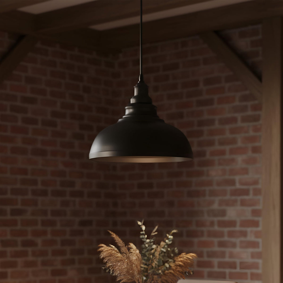Curvy Metal Shade Pendant Light  E27 29cm Metal Shade~4151