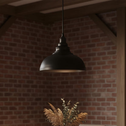 Curvy Metal Shade Pendant Light  E27 29cm Metal Shade~4151