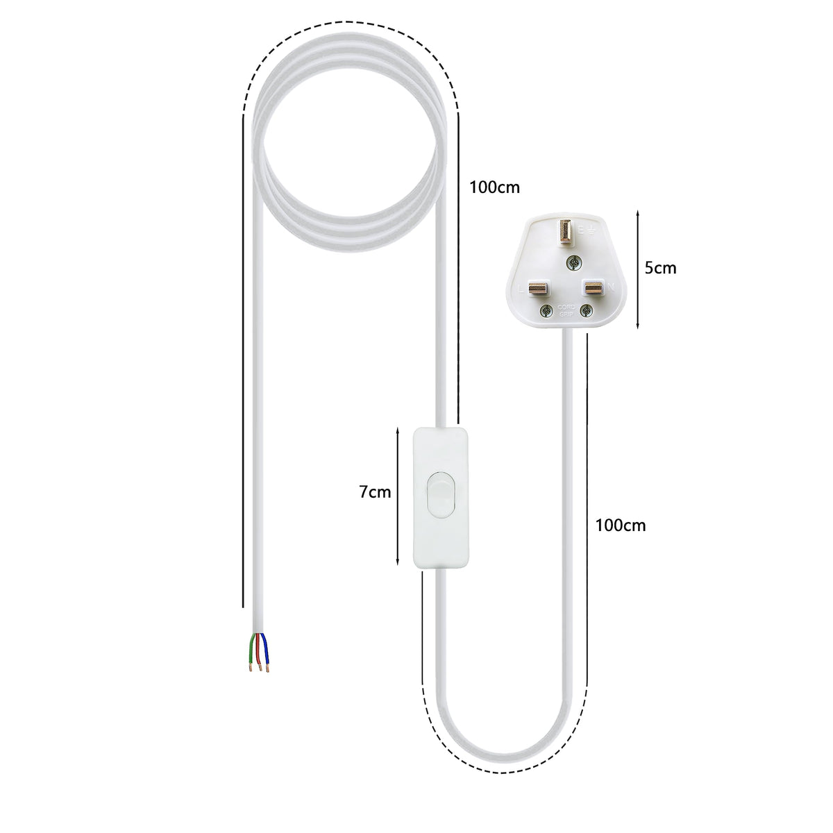 Plug in Pendant Light 2m/4.5m Cable E27 Lamp Holder~4119