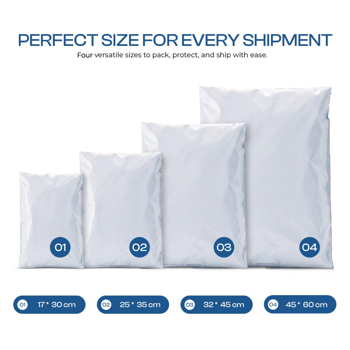 60 Mixed Size Plastic Self Seal Mail Postage Bags ~4074