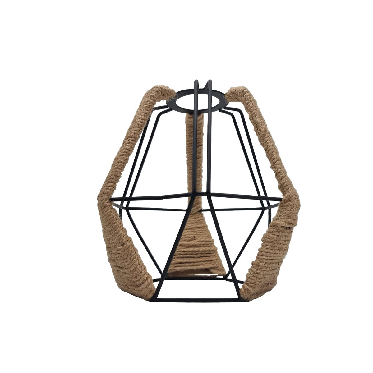 Vintage Hemp Rope  Wire Cage Ceiling Lampshade~4071