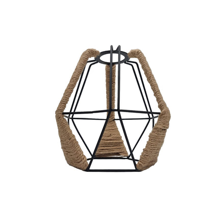 Vintage Hemp Rope  Wire Cage Ceiling Lampshade~4071