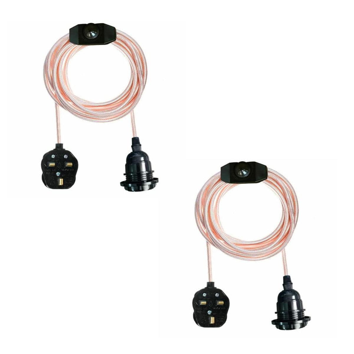 2m Plug in Pendant Light Fabric Cable  E27 Socket~4101