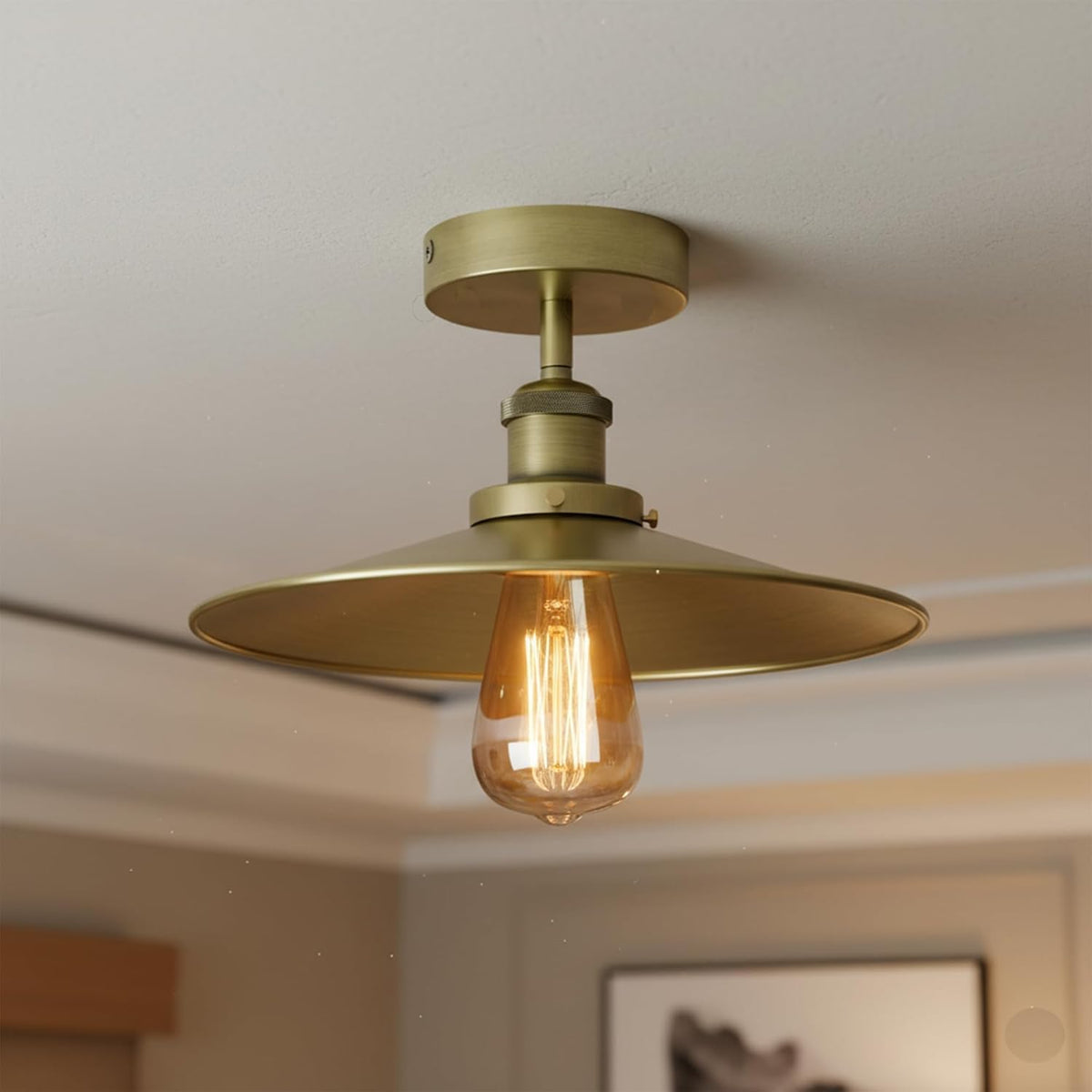 2 Pack Vintage E27 Flush Mount Ceiling Lights~4082
