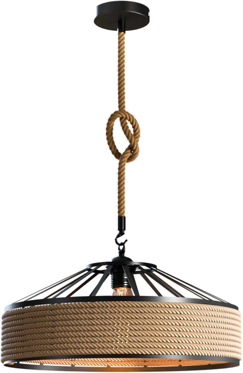 hemp rope hanging lamp for din