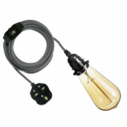 Industrial hanging 4m Plug in Pendant Light Fit~4065