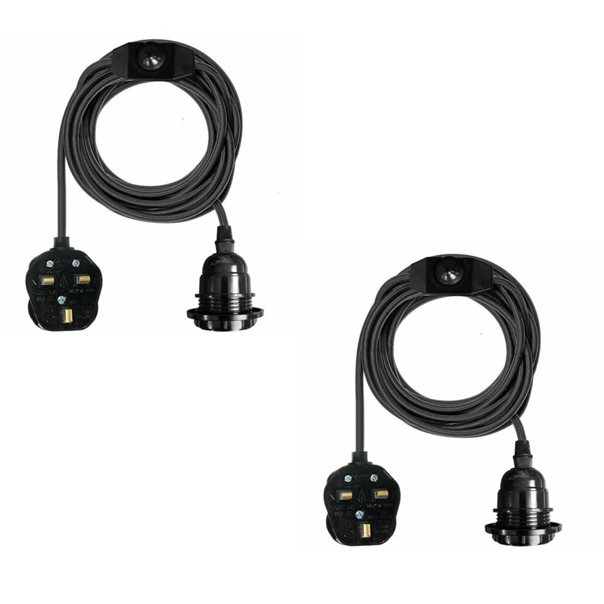 2m Plug in Pendant Light Fabric Cable  E27 Socket~4101