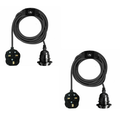 2m Plug in Pendant Light Fabric Cable  E27 Socket~4101