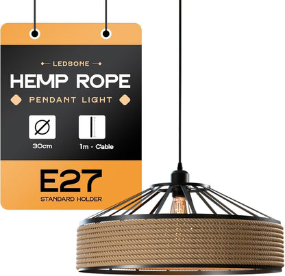 natural hemp rope ceiling lamp