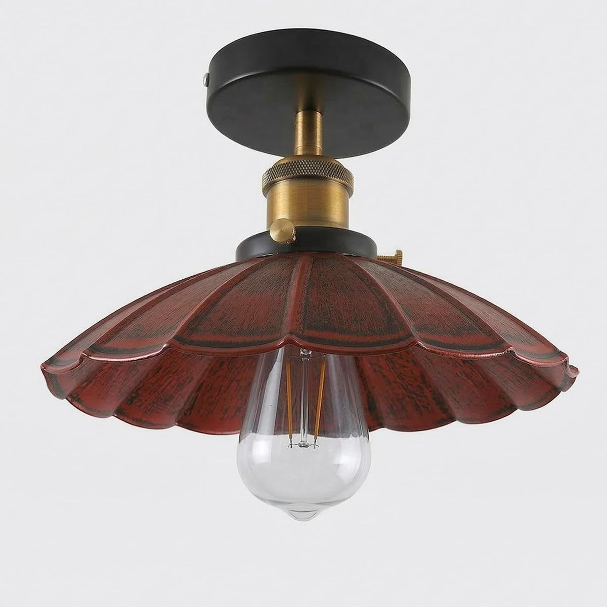 Industrial Semi Flush Light E27 Ceiling Lamp Fixture~4124