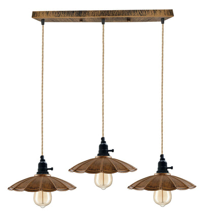 3 Way Pendant Light Triangle Metal Wire Cage~4059