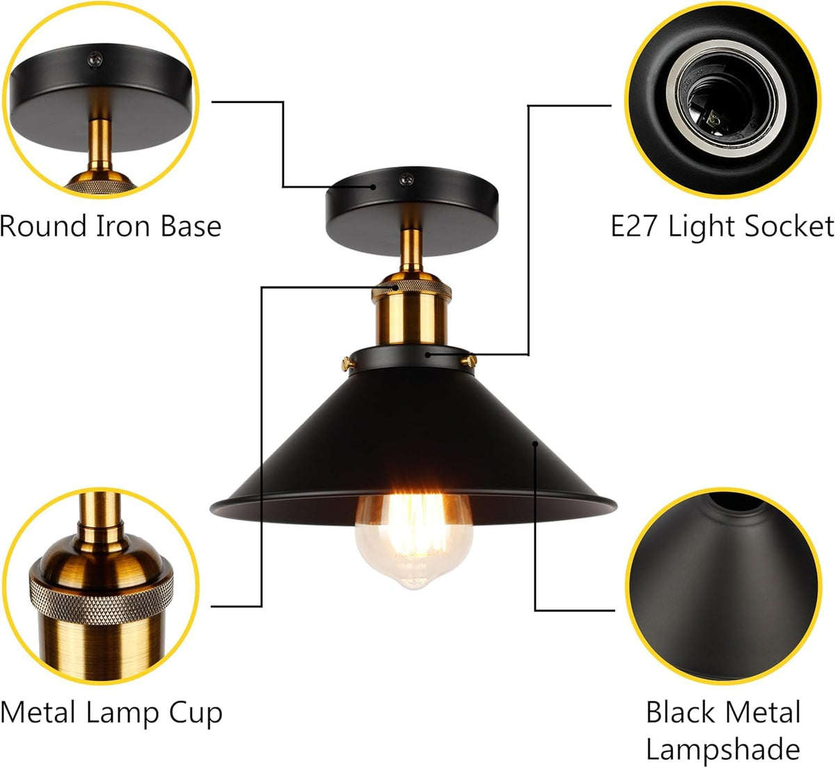 chrome ceiling light shade