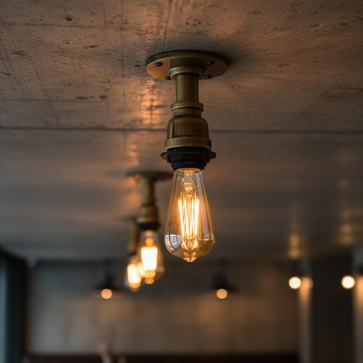 clear glass fixture industrial