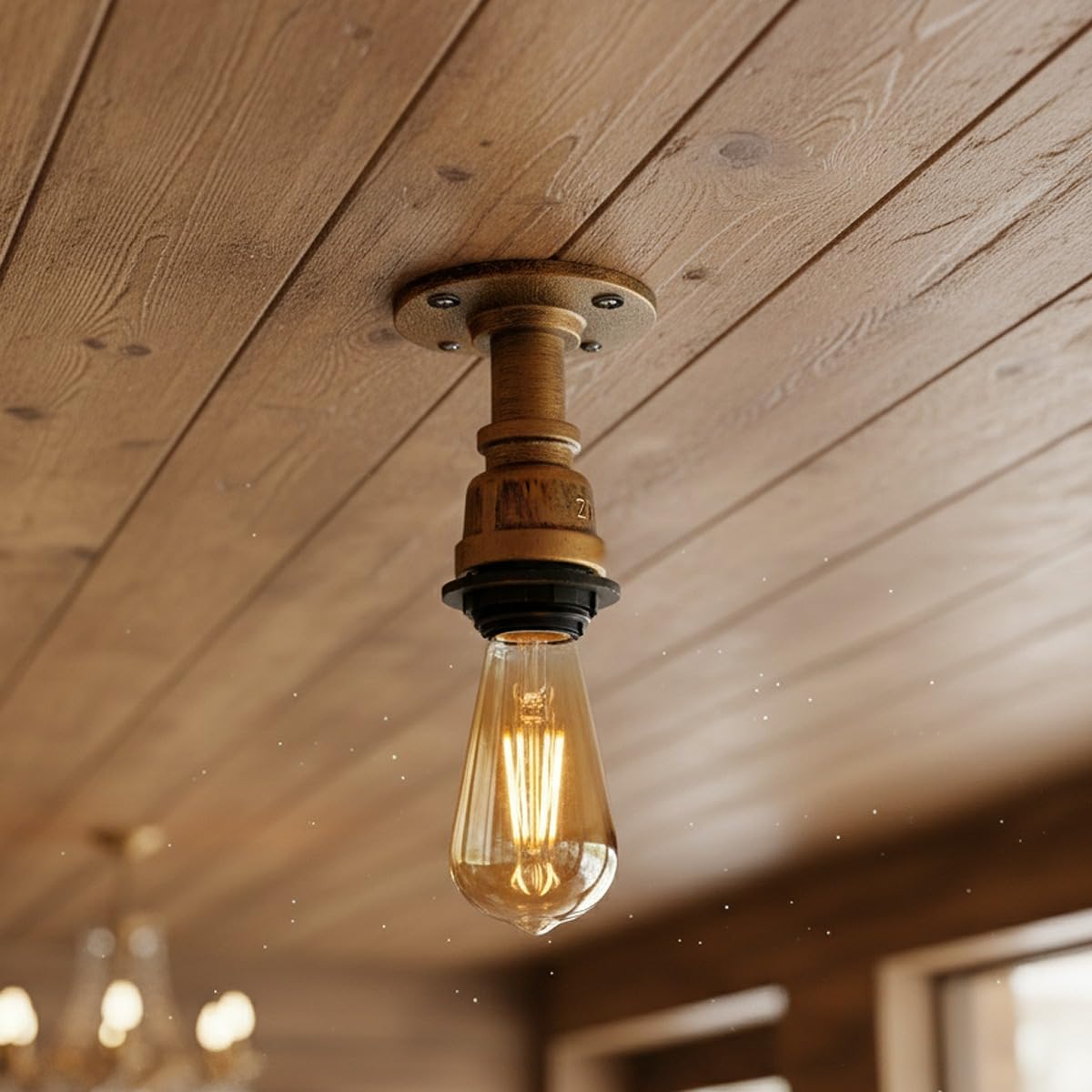 clear glass fixture industrial