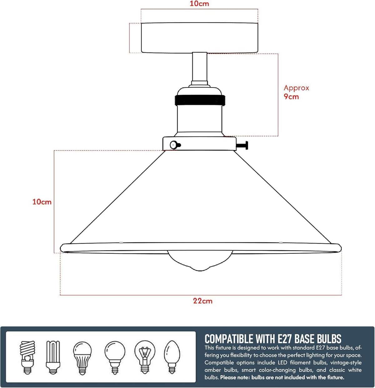 green brass cone ceiling light