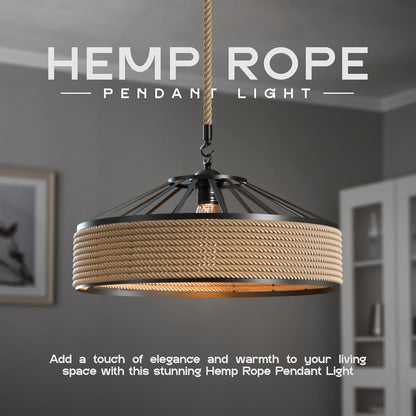 vintage hemp rope hanging lamp