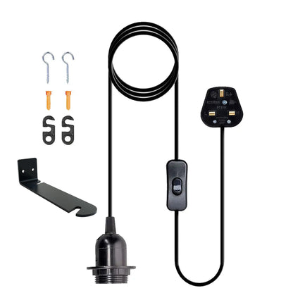 Plug in Pendant Light 2m/4.5m Cable E27 Lamp Holder~4119