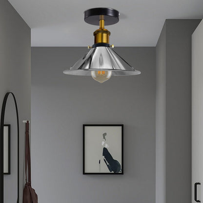 yellow brass cone ceiling ligh