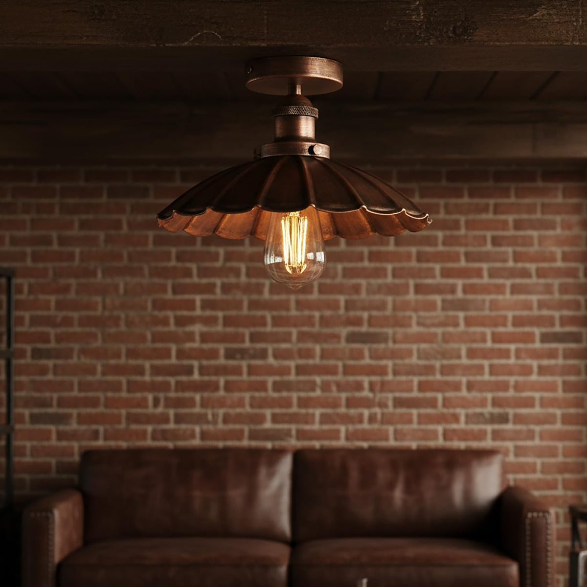 Vintage semi flush light E27 ceiling light